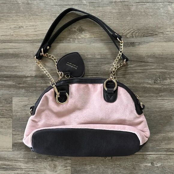 NEW! Juicy Couture Heritage Dome Velour Satchel Bag Dusty Blush Pink - Picture 4 of 6